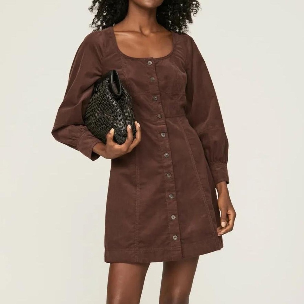 Madewell Esti Dress in Brown Corduroy